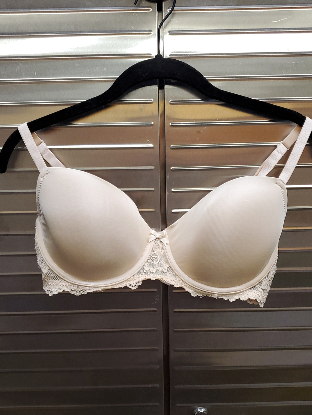 Gilligan & O'Malley Women's Lace Trim Bra - Cream 34C